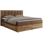 Łóżko kontynentalne ALBERO 1 200x200 - H3 - brązowy, ekoskóra