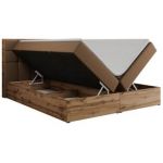 Łóżko kontynentalne ALBERO 1 140x200 - H4 - brązowy, ekoskóra