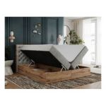 Łóżko kontynentalne ALBERO 3 180x200 - H3 - jasnoszary, struktura