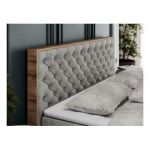 Łóżko kontynentalne ALBERO 3 120x200 - H4 - jasnoszary, struktura