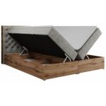 Łóżko kontynentalne ALBERO 3 160x200 - H4 - jasnoszary, struktura