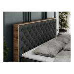 Łóżko kontynentalne ALBERO 3 180x200 - H3 - ciemnoszary, struktura