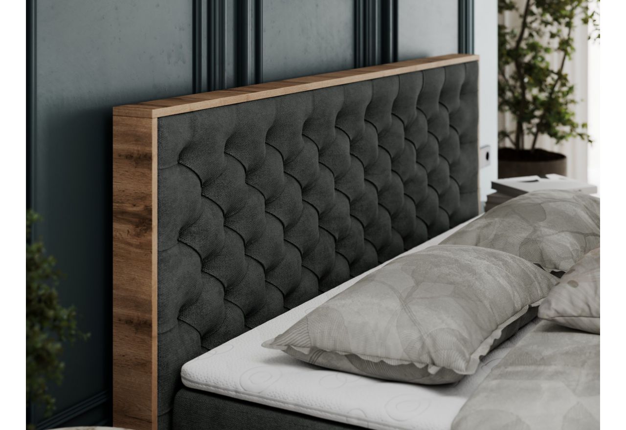 Łóżko kontynentalne ALBERO 3 180x200 - H4 - ciemnoszary, struktura