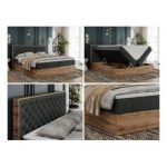 Łóżko kontynentalne ALBERO 3 180x200 - H4 - ciemnoszary, struktura