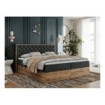 Łóżko kontynentalne ALBERO 3 200x200 - H4 - ciemnoszary, struktura