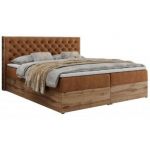 Łóżko kontynentalne ALBERO 3 140x200 - H3 - pomarańczowy, struktura