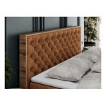 Łóżko kontynentalne ALBERO 3 200x200 - H3 - pomarańczowy, struktura