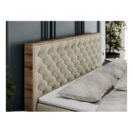 Łóżko kontynentalne ALBERO 3 160x200 - H3 - beżowy, welwet