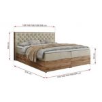 Łóżko kontynentalne ALBERO 3 180x200 - H3 - beżowy, welwet