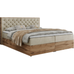 Łóżko kontynentalne ALBERO 3 200x200 - H3 - beżowy, welwet