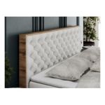 Łóżko kontynentalne ALBERO 3 180x200 - H3 - biały, ekoskóra