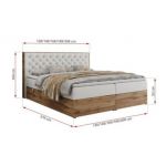 Łóżko kontynentalne ALBERO 3 200x200 - H3 - biały, ekoskóra