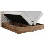 Łóżko kontynentalne ALBERO 3 120x200 - H4 - biały, ekoskóra