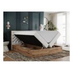 Łóżko kontynentalne ALBERO 3 180x200 - H4 - biały, ekoskóra