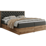 Łóżko kontynentalne ALBERO 3 160x200 - H3 - szary, ekoskóra