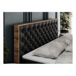 Łóżko kontynentalne ALBERO 3 120x200 - H3 - czarny, ekoskóra