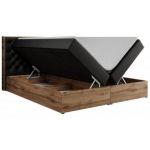 Łóżko kontynentalne ALBERO 3 140x200 - H4 - czarny, ekoskóra