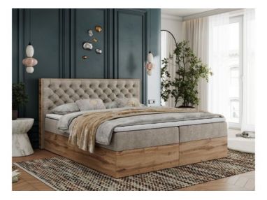 Łóżko kontynentalne ALBERO 3 180x200 - H3 - beżowy, struktura