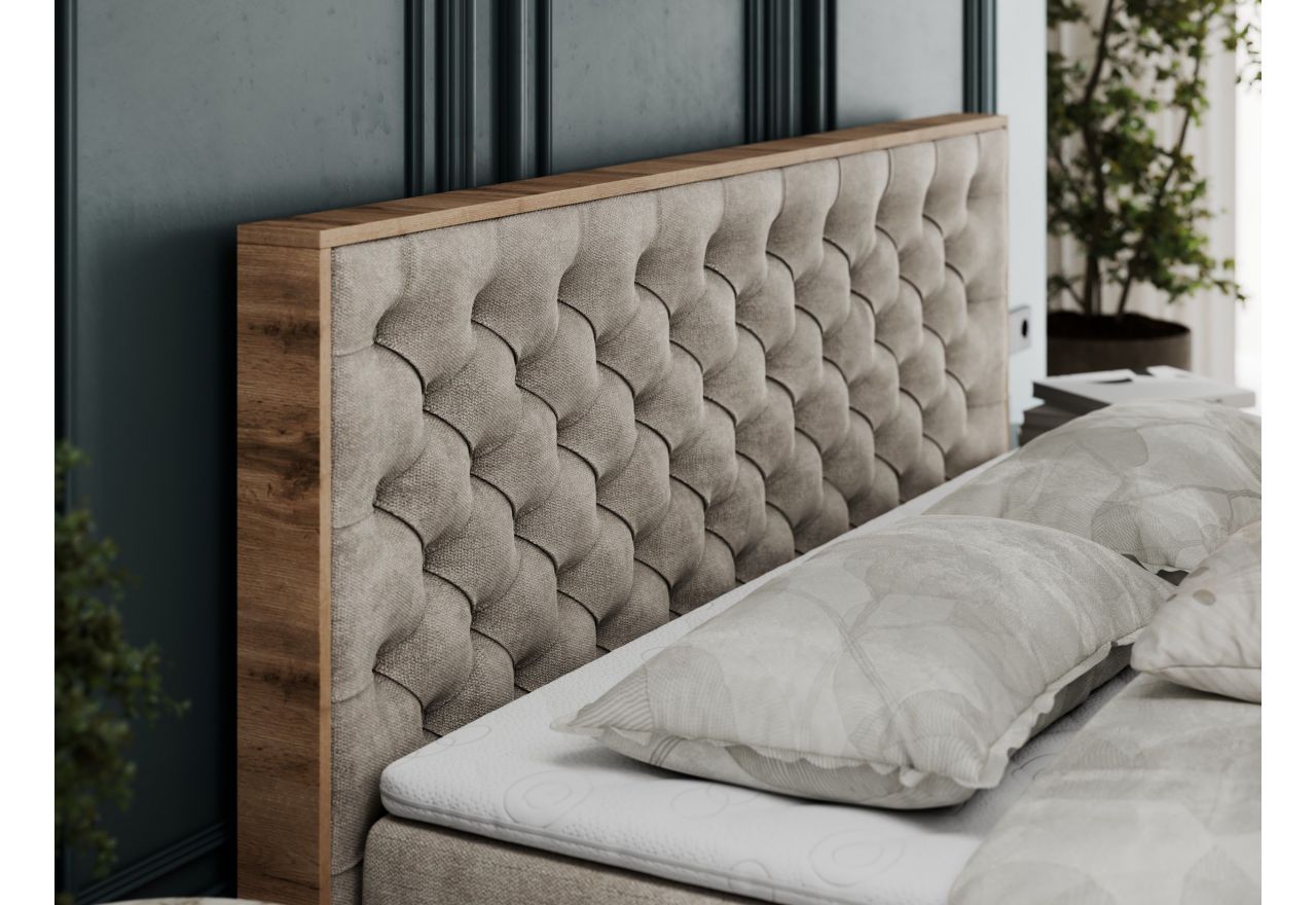 Łóżko kontynentalne ALBERO 3 180x200 - H3 - beżowy, struktura