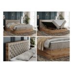 Łóżko kontynentalne ALBERO 3 160x200 - H4 - beżowy, struktura