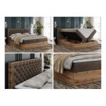 Łóżko kontynentalne ALBERO 3 140x200 - H3 - brązowy, welwet