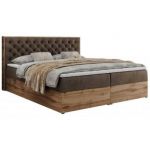 Łóżko kontynentalne ALBERO 3 140x200 - H3 - brązowy, welwet