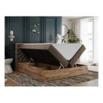 Łóżko kontynentalne ALBERO 3 160x200 - H4 - brązowy, welwet