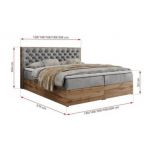 Łóżko kontynentalne ALBERO 3 120x200 - H3 - jasnoszary, welwet