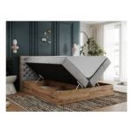 Łóżko kontynentalne ALBERO 3 160x200 - H3 - jasnoszary, welwet