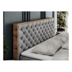 Łóżko kontynentalne ALBERO 3 160x200 - H3 - jasnoszary, welwet