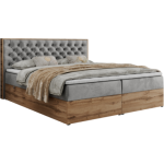 Łóżko kontynentalne ALBERO 3 200x200 - H3 - jasnoszary, welwet