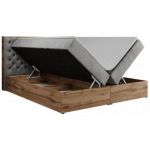 Łóżko kontynentalne ALBERO 3 180x200 - H4 - jasnoszary, welwet