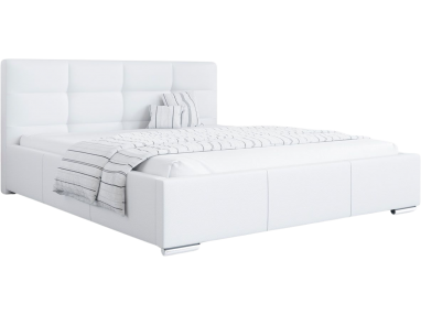 Łóżko z wysokim zagłowiem w nowoczesnym stylu i opcją wyboru materaca - LATON / Madryt 920