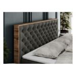 Łóżko kontynentalne ALBERO 3 180x200 - H3 - ciemnoszary, welwet