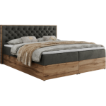 Łóżko kontynentalne ALBERO 3 200x200 - H4 - ciemnoszary, welwet