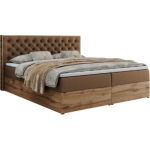 Łóżko kontynentalne ALBERO 3 200x200 - H3 - brązowy, ekoskóra