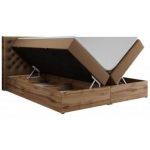 Łóżko kontynentalne ALBERO 3 200x200 - H3 - brązowy, ekoskóra