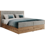 Łóżko kontynentalne ALBERO 4 160x200 - H3 - jasnoszary, struktura