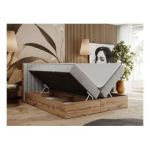 Łóżko kontynentalne ALBERO 4 120x200 - H4 - jasnoszary, struktura