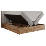 Łóżko kontynentalne ALBERO 4 120x200 - H4 - jasnoszary, struktura