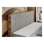 Łóżko kontynentalne ALBERO 4 140x200 - H4 - jasnoszary, struktura