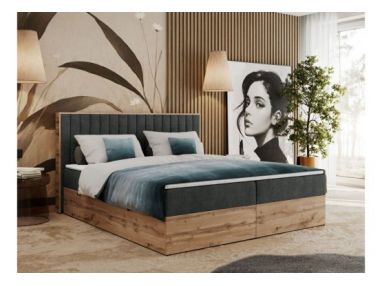 Łóżko kontynentalne ALBERO 4 140x200 - H3 - ciemnoszary, struktura