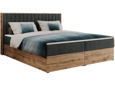 Łóżko kontynentalne ALBERO 4 160x200 - H3 - ciemnoszary, struktura