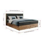 Łóżko kontynentalne ALBERO 4 160x200 - H4 - ciemnoszary, struktura