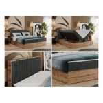 Łóżko kontynentalne ALBERO 4 160x200 - H4 - ciemnoszary, struktura