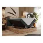 Łóżko kontynentalne ALBERO 4 200x200 - H4 - ciemnoszary, struktura