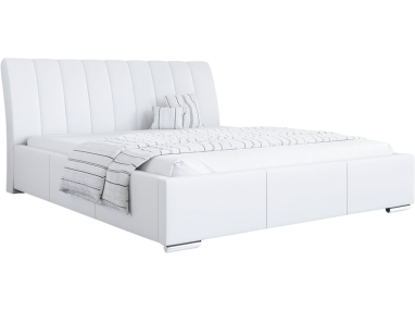 Praktyczne i wygodne łóżko z wysokim zagłowiem oraz opcją wyboru tkaniny - MARLEN / Madryt 920