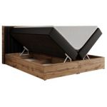 Łóżko kontynentalne ALBERO 4 200x200 - H3 - czarny, ekoskóra