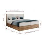 Łóżko kontynentalne ALBERO 4 140x200 - H3 - biały, ekoskóra