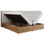 Łóżko kontynentalne ALBERO 4 140x200 - H3 - biały, ekoskóra